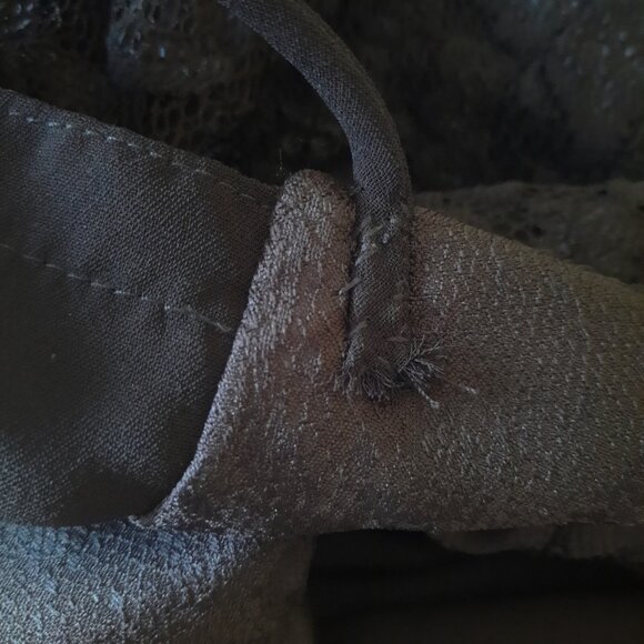 Gothic Witchy Medieval Maxi Dress M Long Bell Sleeves Black Lace Evening Wedding - Picture 11 of 12